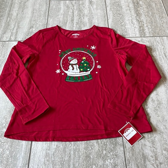 Holiday Time graphic tee red long sleeves shirt for kids size XXL - Picture 1 of 8